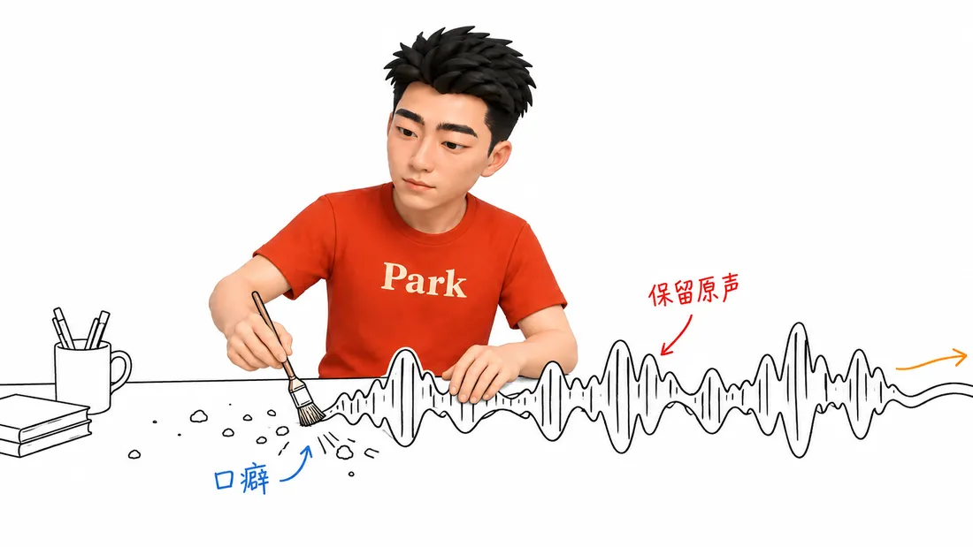 Park 用刷子扫掉口癖,留下原声的波形